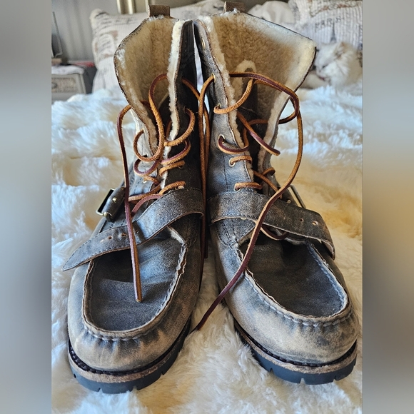 Rangers AVIATION Mens Brown Ralph Lauren Boots 100% Leather 10.5D - Picture 6 of 9